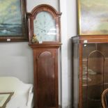 A mahogany cased 8 day long case clock with painted dial, G Horst, Sittingbourne.