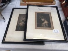 2 framed and glazed Victorian engravings