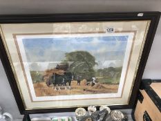 A framed & glazed John Twicket print Harvesting 37/550