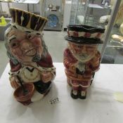 2 vintage Shorter Toby jugs being Old King Cole and Beefeater.