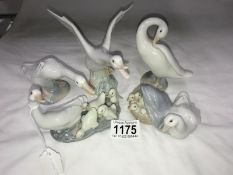 5 Lladro geese