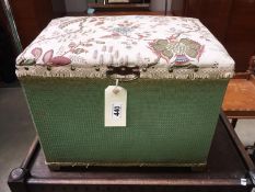 A green loom linen box