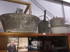 A galvanised bath/bucket,