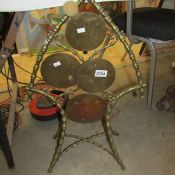 An unusual brass gong. A/F.
