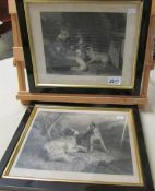 A pair of framed and glazed engravings 'The Breadfast Party' and 'The Two Dogs',