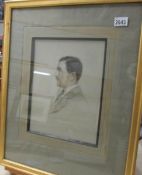 A large framed and glazed watercolour portrait of a gentleman by the water colourist and children's