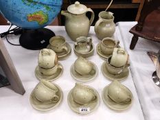 24 pieces of studio pottery teaware