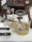 7 items of glassware including Antilla Cristalleria Italian art glass bowl, 2 fishes,