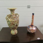A Satsuma vase a/f and another Chinese vase, also a/f.