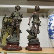 A pair of spelter figures.