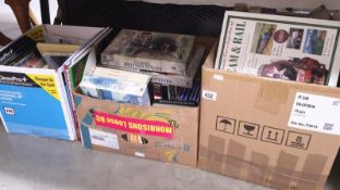 3 boxes of assorted railway books and DVDs including Eric Treacy, O. S. Nock, S. N.