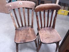 2 Victorian / Edwardian kitchen chairs