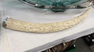 A replica carved tusks of Chinese origin