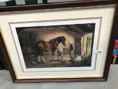 A framed & glazed John Twicket print Harvesting 37/550