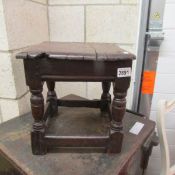 An old oak stool, a/f.