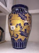 A floral pottery vase