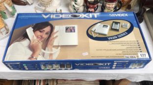 A boxed VIDEX VIDEOKIT video phone door lock