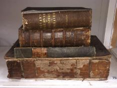 3 antique bibles and 1 volume of Bryans "Painters and Engravers"