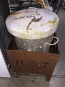 A garden brazier & galvanised bin