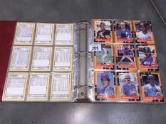 An album of baseball trade cards from 1980s/90s including Donruss, Leaf, Topps etc.