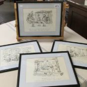 A set of 4 framed and glazed cartoons for Cockburn's Special Reserve.