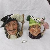 2 Royal Doulton character jugs being Athos and The Ugly Duchess.