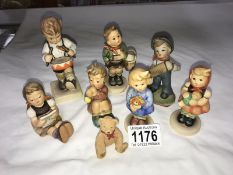 7 Goebel/Hummel figures & a Teddy Bear