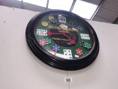 An advertising wall clock for Silver Starlite Casino.