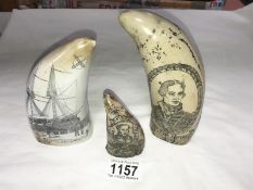 3 replica scrimshaws