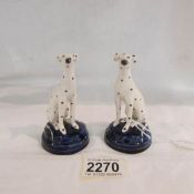 A pair of Staffordshire dalmation dogs.