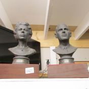 A pair of Royal Doulton busts being Queen Elizabeth II and the Duke of Edinburgh.