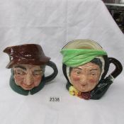 2 Royal Doulton character jugs being Sairey Gamp and Uncle Tom Cobbleigh.
