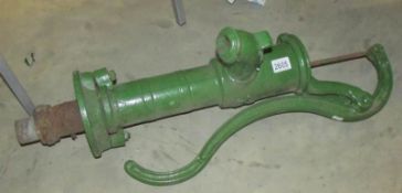 A cast iron garden water pump.