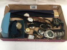 A mixed lot of watches including Casio, Buler, Orion, Lorus etc.