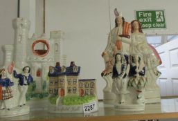 5 Victorian Staffordshire flat back figures.