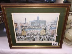 A framed and glazed Lowry print 'V.E. Day Celebrations'.