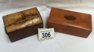 A Mauchlin ware box and one other.