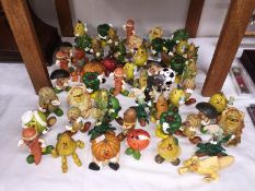 A large quantity of comical fruit and vegetable ornaments.