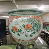 A 19th century Chinese fish bowl a/f (cracked).