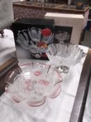 A boxed german Walther-glas fruit bowl and a boxed Rosella cake stand