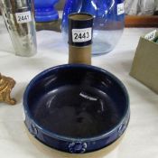 A Royal Doulton posy vase, a/f and a matching Royal Doulton bowl.