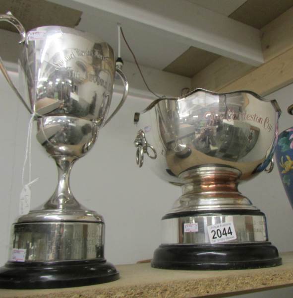 2 silver plate trophies from the Rolls Royce Horticultural Society 1960/70's - The Cardeston cup