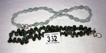2 jade necklaces