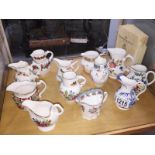 A collection of 12 Royal Worcester miniature jugs of Historic jugs in collaboration with The Dyson