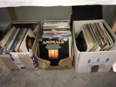 3 boxes of LP records including an empty case