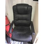 A black faux leather executive armchair