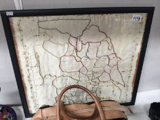 A f/g 19th C embroidered map of Yorkshire