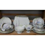 A Foley china tea set (missing one saucer).