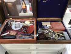 A display cabinet and 1 other with contents