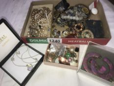 A quantity of costume jewellery, pearls etc.